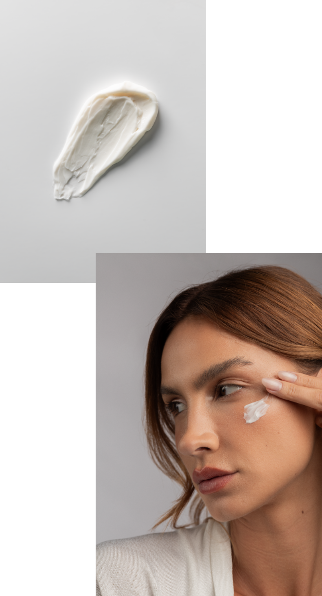 mulher tomando banho e segurando o gel de banho da noorskin