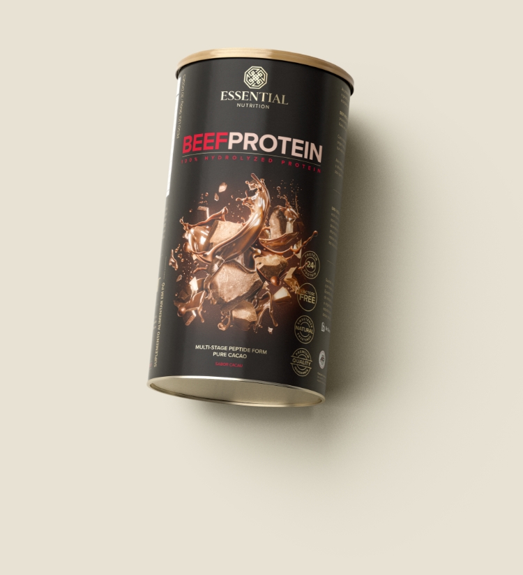 latão com 30 doses do beef protein cacau