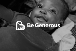 Logotipo da Be Generous, apresentando um design moderno e cores vibrantes que simbolizam generosidade e solidariedade.