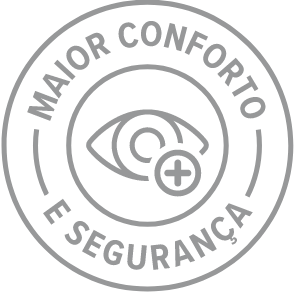 Logotipo da enfatizando o conforto e a segurança fornecidos por seu colírio.